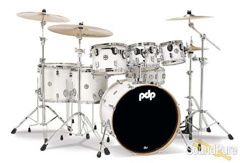 Pdp 7pc Concept Maple Drum Set By Dw Pearlescent White