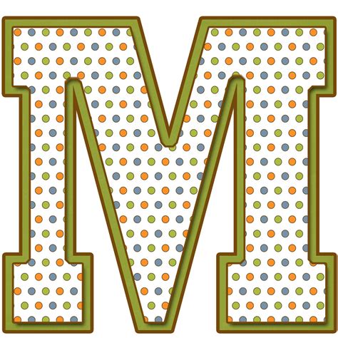 Letras Mayúsculas para imprimir de bolitas de colores Letra M Monogram Alphabet Alphabet And
