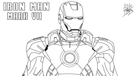 They are free and easy to print. Iron Man Mark VII (Line Art) by IVANJC775 on DeviantArt