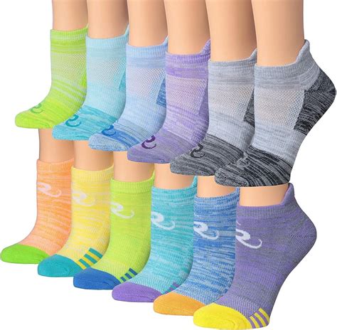 Ronnox Womens 12 Pairs Low Cut Running Athletic Performance Tab Socks