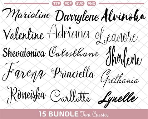 Cursive Svg Font Bundle Cursive Signature Fonts For Cricut Etsy