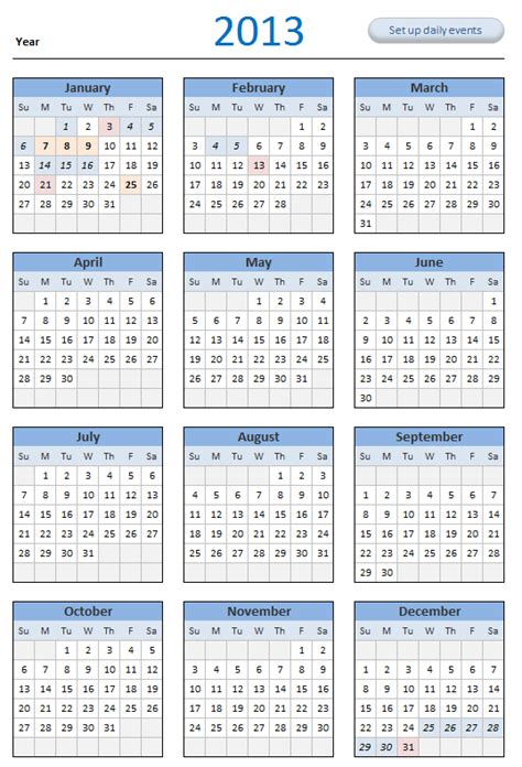Free 2013 Calendar Download And Print Year 2013 Calendar Today