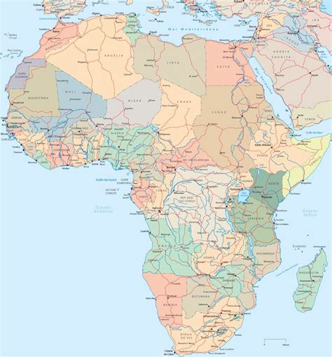 Mapa Político Da África Mapas Dos Países Egito Marrocos Países