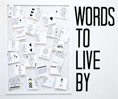 Words To Live By Quote Board Diy With Printable