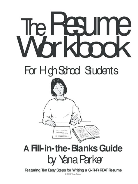 The Resume Workbook For High School Students Fill Online Printable