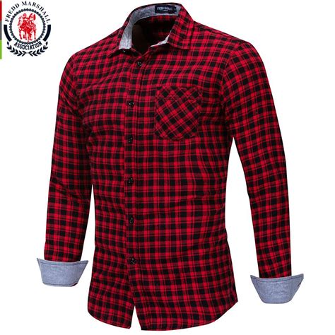 Fredd Marshall Plaid Shirt Men 2019 New Long Sleeve Checked Shirts Male