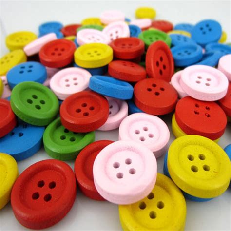 Buy 100pcs 58 15mm Round Wooden Buttons Mixed