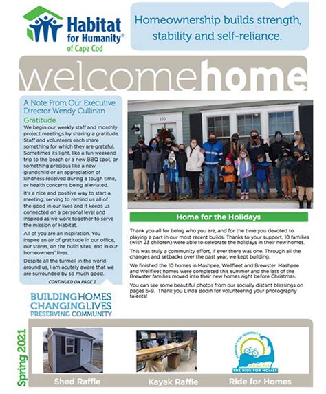 Newsletters Habitat For Humanity Of Cape Cod