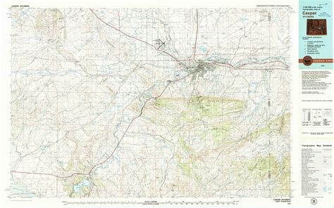 Casper Topographical Map 1100000 Wyoming Usa
