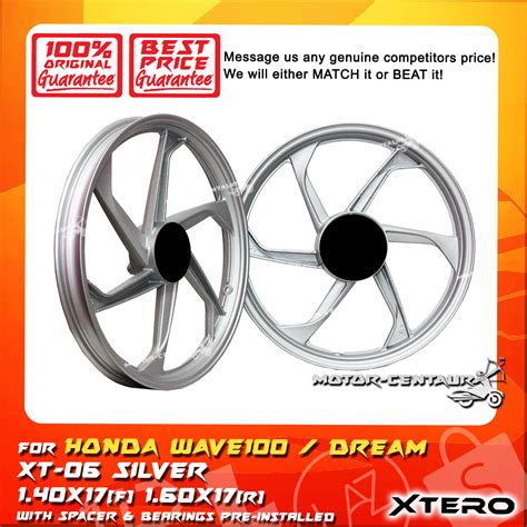 The largest motorcycle dealer that offer shop loan in malaysia. XTERO SPORT RIM XT-06 1p40X17(F) 1p60X17(R) WAVE100 SILVER