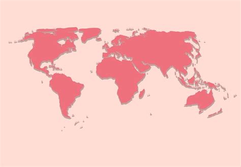 Premium Vector Paper World Map On Pink Background Vector Illustration