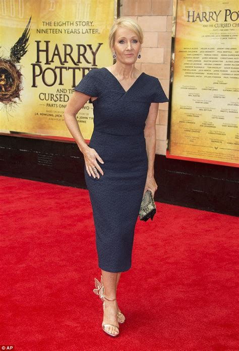 Jk Rowling Stuns In Navy Dress As She Makes Rare Red Carpet Appearance