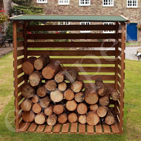Wooden Log Store Wood Firewood Outdoor Garden Storage Logs Shed EBay Wooden