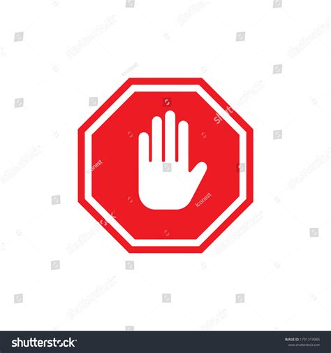 Stop Sign Red Color Vector Eps Stock Vector Royalty Free 1791319985