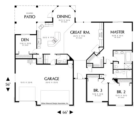 Image for Emily-One Story 3 Bedroom Plan with Den-Main ...