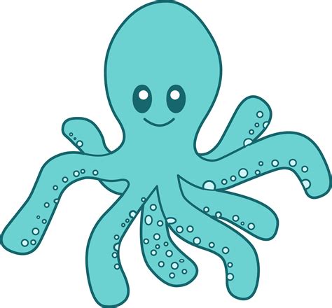 Cute Blue Octopus Clipart Free Clip Art