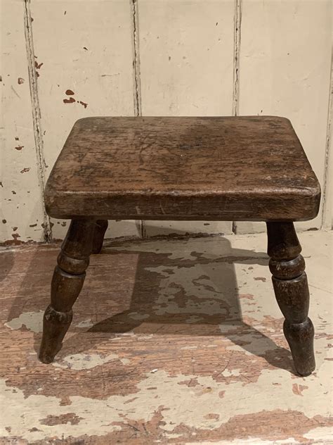 Antique Rustic Wooden Stool Welsh Antique Milking Stool Etsy Rustic