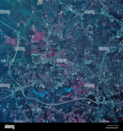 Raleigh North Carolina Satellite Image Stock Photo Alamy