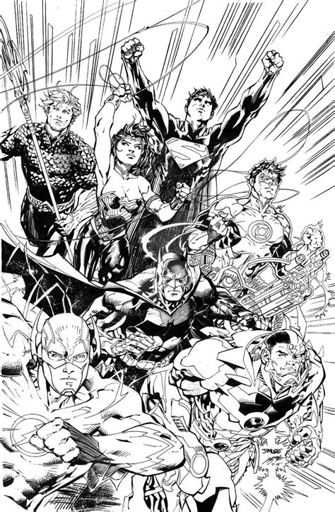 Justice League Sample Inks Over Jim Lee By Lebeau37 On Deviantart