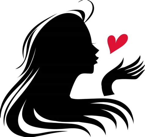 Silhouette Of Blowing Kiss Illustrations Royalty Free Vector Graphics