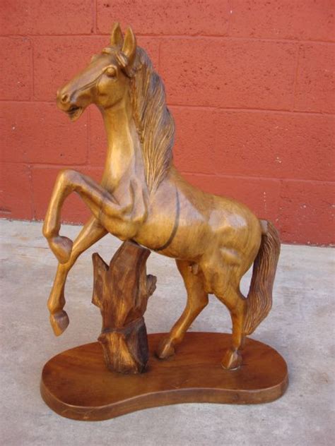 Antique Hand Carved Black Forest Horse Statue Antique Wood Carving