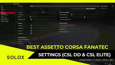 Best Assetto Corsa Fanatec Settings Csl Dd Csl Elite