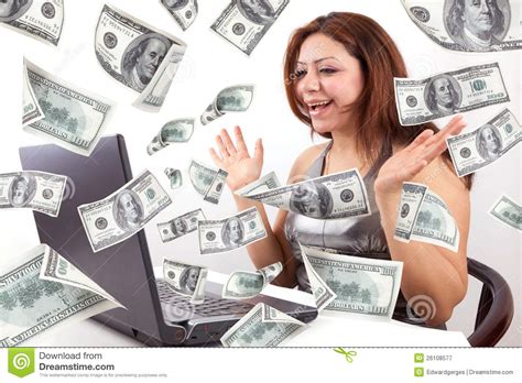 1 year you pay $99.99. Happy Woman Earn Money Online Royalty Free Stock ...