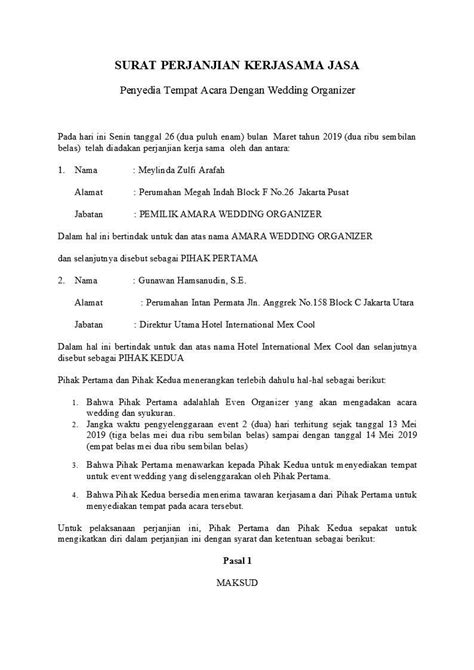 Surat perjanjian kerjasama usaha perorangan. Download File Contoh Surat Perjanjian Kerjasama