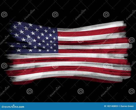 Grunge Efefct Stars And Stripes Worn And Weathered American Flag Stock