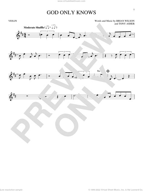 Boys God Only Knows Sheet Music For Violin Solo Pdf