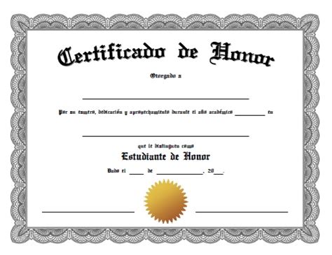 Diplomas De Honor Para Personalizar E Imprimir Imagui