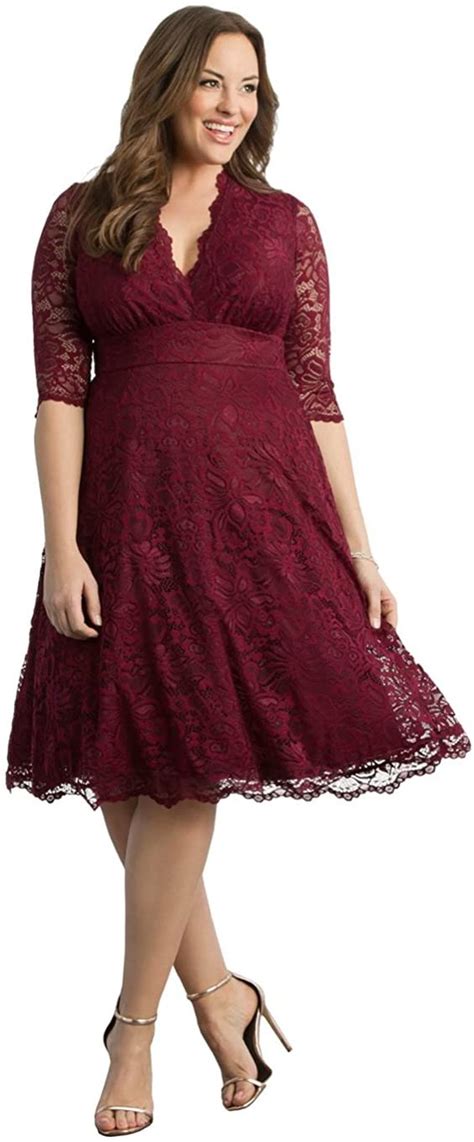 Kiyonna Womens Plus Size Special Occasion Mademoiselle Lace Cocktail