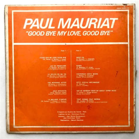 Paul Mauriat Good Bye My Love Good Bye Lp Vinyl Ph