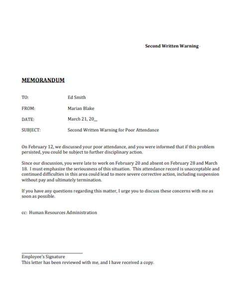 17 Late Warning Letter Examples Word Pdf Format Download