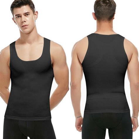 Men Gynecomastia Compression Shirt Slimming Shapewear To Hide Man Boobs Moobs Us Ebay