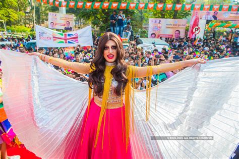 A Member Of The Lgbtq Community Poses For A Picture During The Queer Azaadi Mumbai Pride Parade