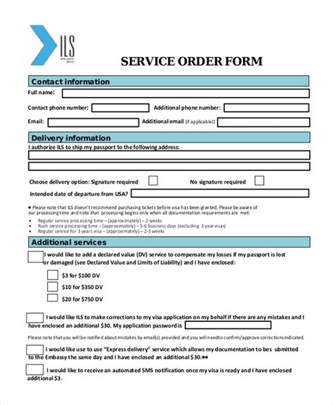 sample service forms   excel word