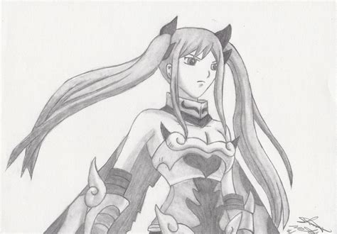 Erza From Fairy Tail Pencil Sketch Finished By Shelandrystudio On