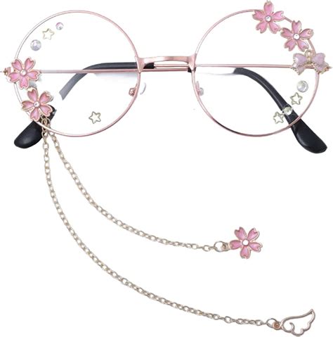 kawaii glasses with chain kawaii accessories cute glasses cosplay accessories kawaii sakura