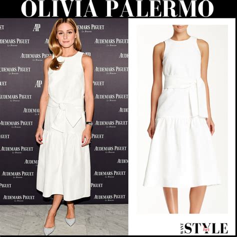 Olivia Palermo In White Bow Midi Dress From Tibi At Audemars Piguet