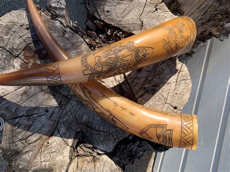 Hand Carved Viking Drinking Horns Etsy