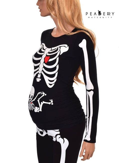 Maternity Halloween Skeleton Shirt Halloween Costume Tshirt Pregnant Halloween Costumes