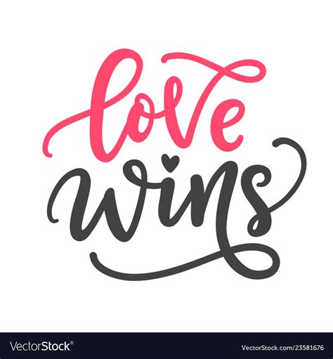 Love Wins Hand Written Lettering Royalty Free Vector Image