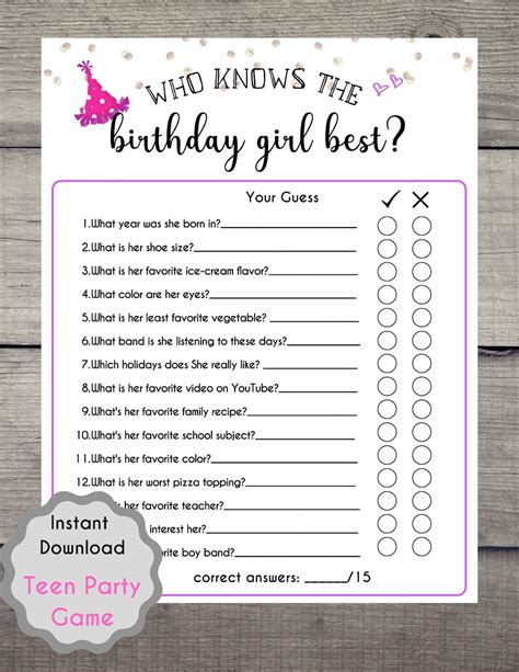 Fun Teen Girls Birthday Game Bundle Slumber Party Games Etsy