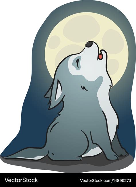 Cute Little Howling Wolf Royalty Free Vector Image