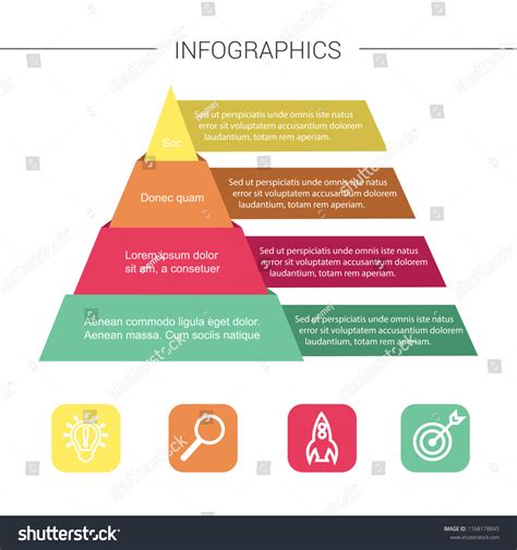 Layered Pyramid Chart Diagram Marketing Pyramid Stock Vector Royalty