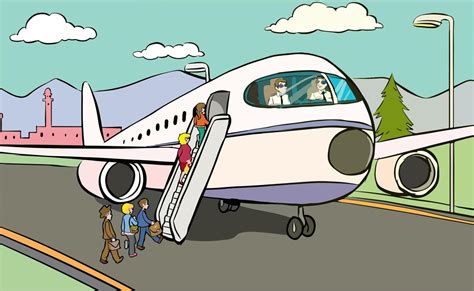 Passengers Boarding The Plane Cartoon Vector 17076272 Vector Art At Vecteezy