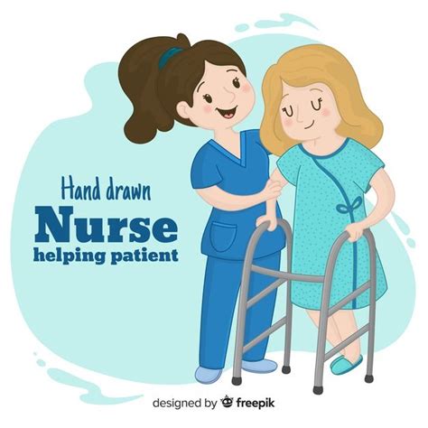 Free Vector Hand Drawn Nurse Helping Patient Nurse How To Draw