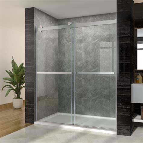 Sunny Shower 60 Inw X 72 Inh Frameless Shower Enclosure 38 Inch Clear Glass Double Sliding