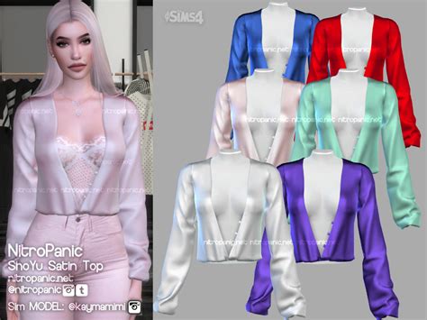 Shoyu Satin Tops For The Sims 4 Sims 4 Dresses Sims 4 Mods Clothes